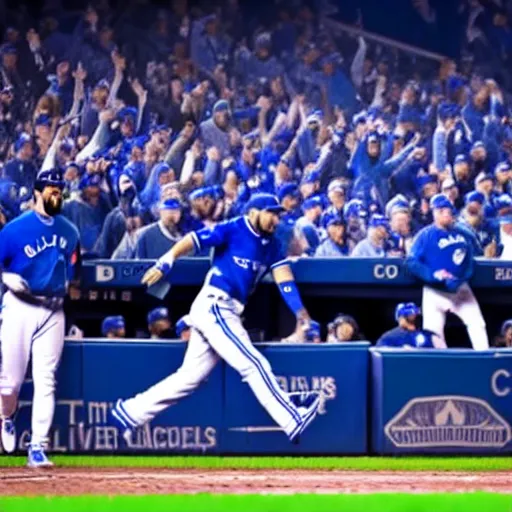 Prompt: a photo of the toronto blue jays winning the world series, cinematic, hyper detailed, 8 k