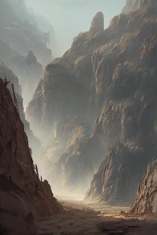 Image similar to valley of the death , raphael lacoste, eddie mendoza, alex ross, concept art, matte painting, highly detailed, rule of thirds, dynamic lighting, cinematic, detailed, denoised, centerd