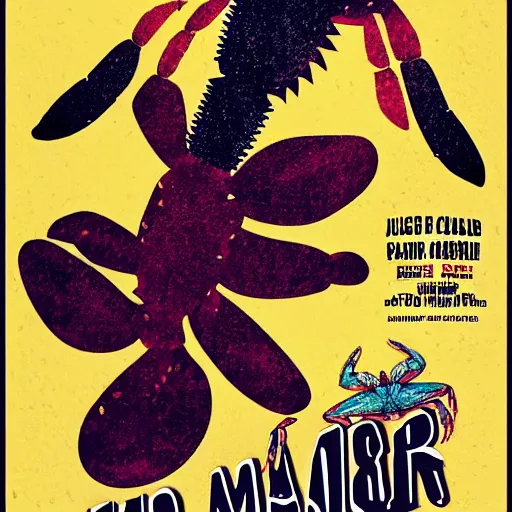 Prompt: Mister Jean Paul the crab. Movie poster. High resolution