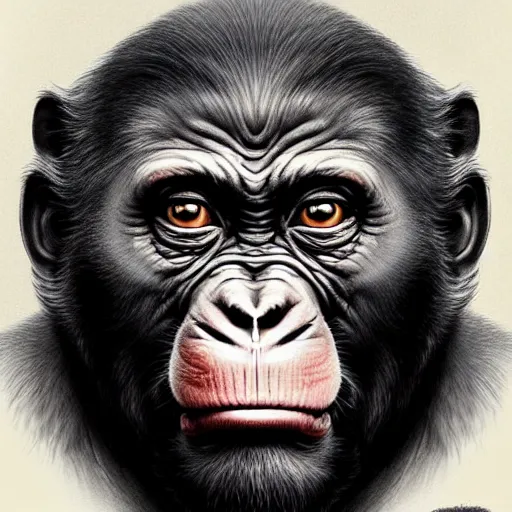 Prompt: Very funny Joe Biden as a dump looking monkey, like gorilla but good face, colorful painting on grey scale face, powerful , magic, thunders, dramatic lighting, intricate, wild, highly detailed, digital painting, artstation, concept art, smooth, sharp focus, illustration, art by artgerm and greg rutkowski and alphonse mucha, footage