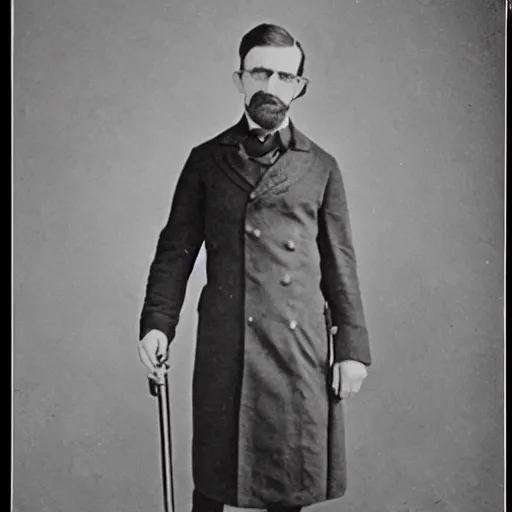 Image similar to victorian era photograph of gordon freeman, half - life 2, scientist, hev suit