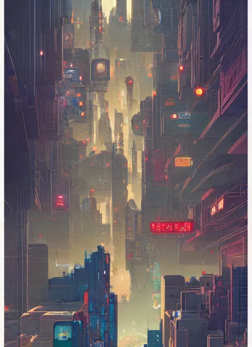 Image similar to chris ware graphic layout design maze poster of cyberpunk city, peter mohrbacher, jane newland, peter gric, chris ware, aaron horkey, illustration, artstation, full of color, highly detailed, maximalist