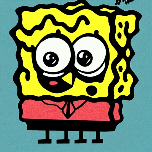Image similar to spongebob, illustration, art, style cartoon by meatcanyon,