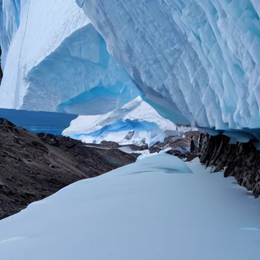 Image similar to a canyon in antarctica.