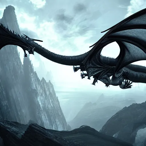 Image similar to Dragon flying in the style of Giger 8k resolution concept art Unreal Engine futurism ethereal mysterious photorealistic sci-fi