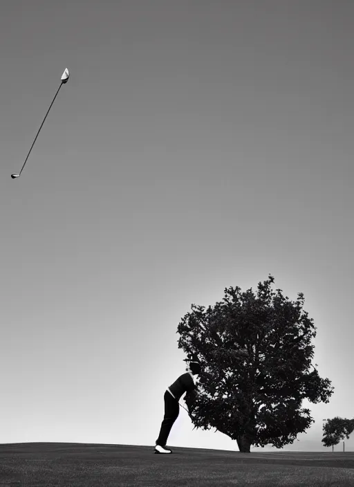 Image similar to golfing black and white portrait white sky in background