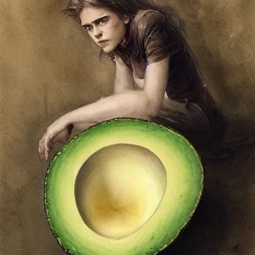 Image similar to emmawatson - avocado hybrid by jean - baptiste monge