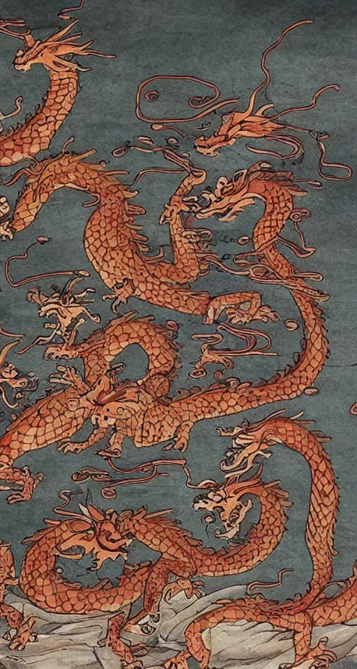 Prompt: dragon has nine sons in china