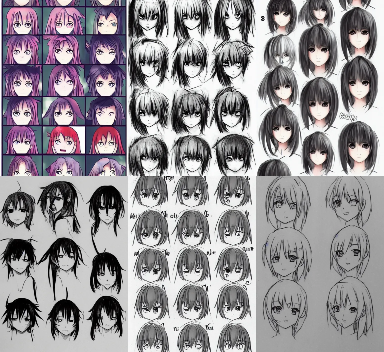 how to draw anime faces, pinterest tutorial | Stable Diffusion