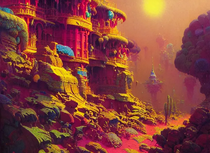 Prompt: A psychedelic nutritious , vibrant color scheme, highly detailed, in the style of romanticism, cinematic, artstation, Moebius, Greg rutkowski futurism, no blur, 4k resolution, sharp ages, ultra detailed, style of John Berkey, Norman Rockwell, Hans Thoma, Ivan Shishkin, Tyler Edlin, Thomas Kinkad