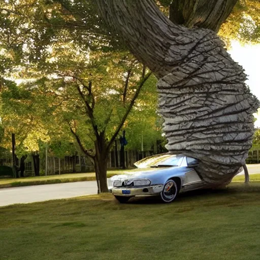 Image similar to a tree in the shape of a car