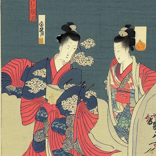 Prompt: royal procession, ukiyo-e