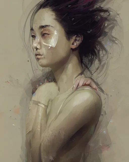 Image similar to detailed portrait of girl with asian eyes, elite, elegant, luxury, by ismail inceoglu dragan bibin hans thoma greg rutkowski alexandros pyromallis nekro rene maritte illustrated, perfect face, fine details, realistic shaded, fine - face, pretty face