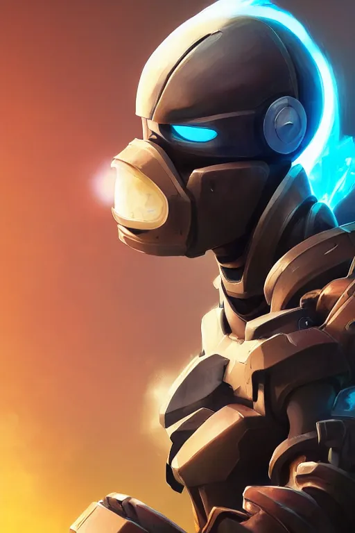 Image similar to epic mask helmet robot ninja portrait stylized as fornite style game design fanart by concept artist gervasio canda, behance hd by jesper ejsing, by rhads, makoto shinkai and lois van baarle, ilya kuvshinov, rossdraws global illumination radiating a glowing aura global illumination ray tracing hdr render in unreal engine 5