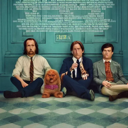 Prompt: a fugitive, by wes anderson