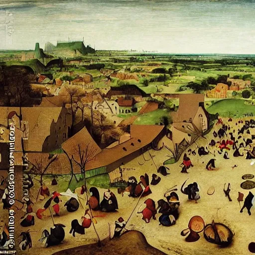 Prompt: A beautiful illustration. Wind snapped at me, warm and fragrant. The atmosphere was thick with pollen and micro-organisms, goading my body’s ancient defences. by Pieter Bruegel the Elder a e s t h e t i c