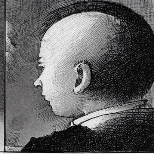 Image similar to candid portrait closeup of white ball crying, surrounded by clouds, illustrated by peggy fortnum and beatrix potter and sir john tenniel