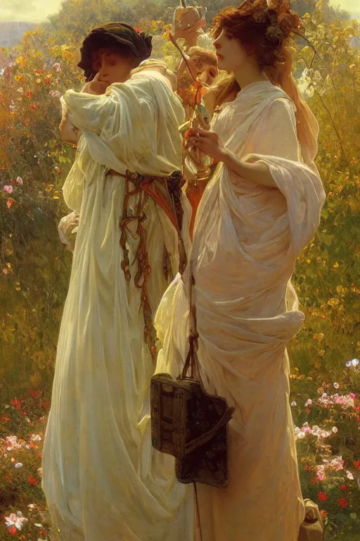 Prompt: nomans sky, Ilya repin, alphonse mucha, and Edmund Blair Leighton A meaningful painting in an symbolist style, oil on canvas, baroque, beautiful lighting, trending on Artstation, Highly detailed