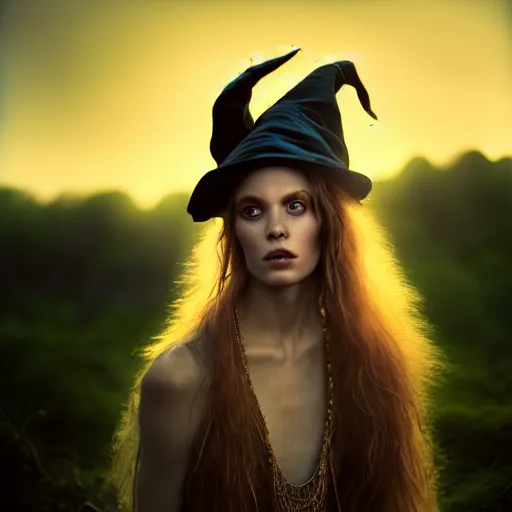 Prompt: photographic portrait of a stunningly beautiful witch pagan priestess female in soft dreamy light at sunset, contemporary fashion shoot, by edward robert hughes, annie leibovitz and steve mccurry, david lazar, jimmy nelsson, breathtaking, 8 k resolution, extremely detailed, beautiful, establishing shot, artistic, hyperrealistic, beautiful face, octane render