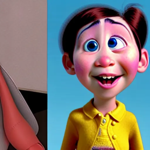 Image similar to pixar character transgender woman with down syndrome