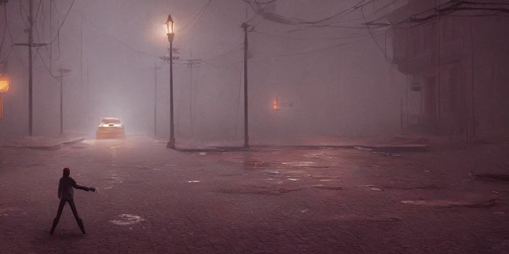 Image similar to a Silent hill game as a pixel art movie by Pixar , Jessica Rossier, cgsociety