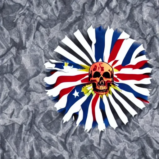 Image similar to political propaganda flag of death and undead living asbestos skyes