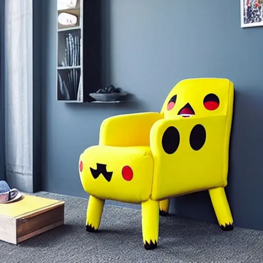 Image similar to an armchair in the shape of pikachu