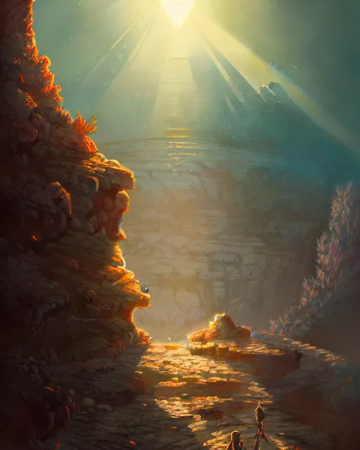 Prompt: highly detailed rock crumbles, stephen bliss, unreal engine, greg rutkowski, loish, rhads, beeple, makoto shinkai and lois van baarle, ilya kuvshinov, rossdraws, tom bagshaw, alphonse mucha, global illumination, god rays, detailed and intricate environment