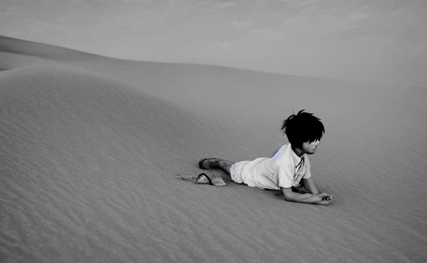 Image similar to a luffy in sand dunes, photography