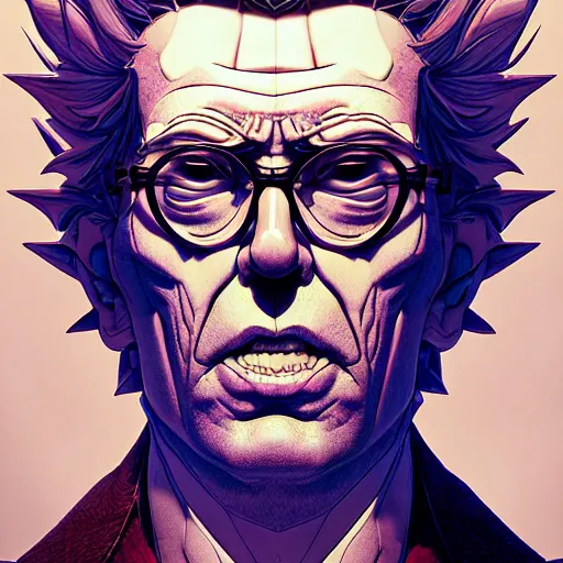 Prompt: 3 0 0 0 rick sanchez portrait dramatic light by james jean and katsuhiro otomo and erik jones and mc escher, inspired by attack of titans anime, smooth face feature, intricate high details, sharp, ultradetailed, 3 d octane render