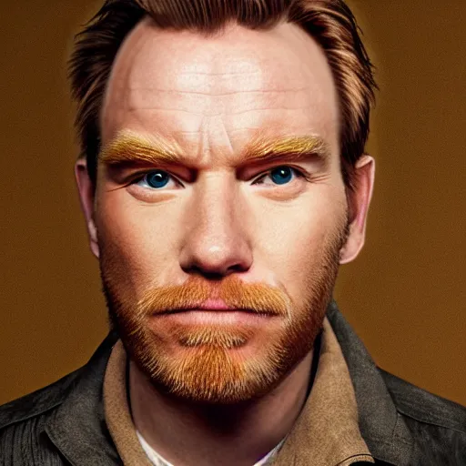 Image similar to portrait of a giant egg with the face of ewan mcgregor, anthropomorphism, realistic, coherent,