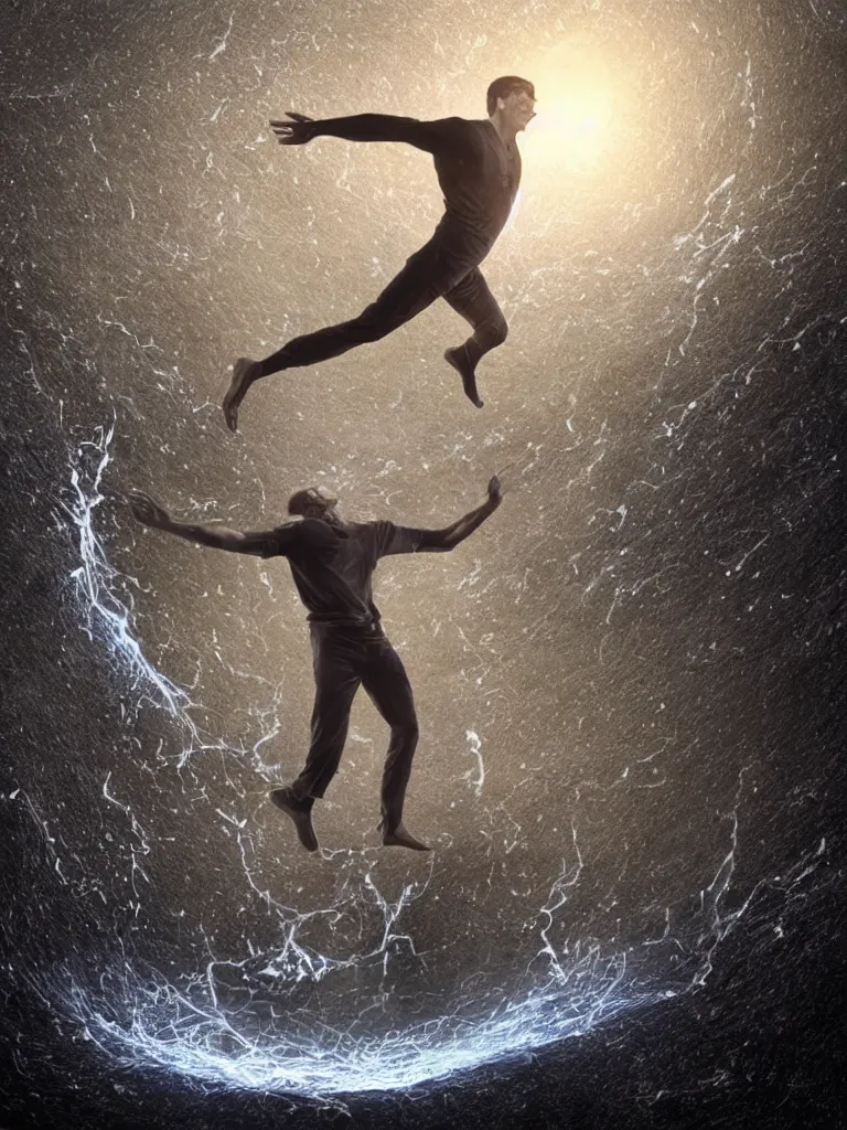 Image similar to a man rising out of the quantum foam, neogenesis,