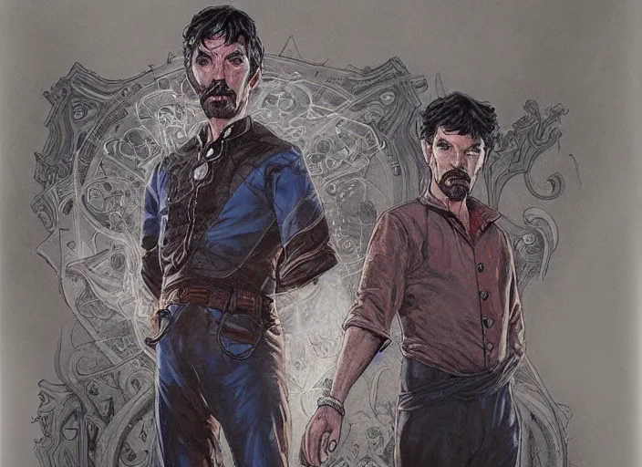 Image similar to a highly detailed eerie portrait of stephen strange, james gurney, james jean