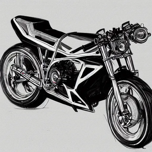 Image similar to 1980s motorcycle sketch concept art, high detail, high definition, 8k,