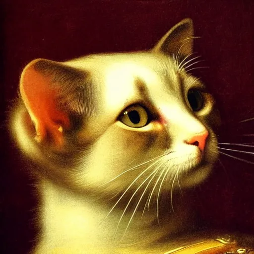 Prompt: renaissance portrait of a kitten , Carvaggio, da Vinci, rembrandt, highly detailed, award-winning, famous