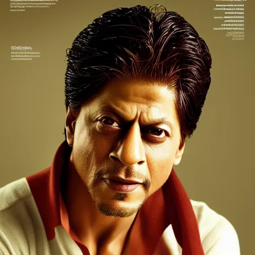 Prompt: a portrait of Shah Rukh Khan by Martin Schoeller, photorealistic, global lighting