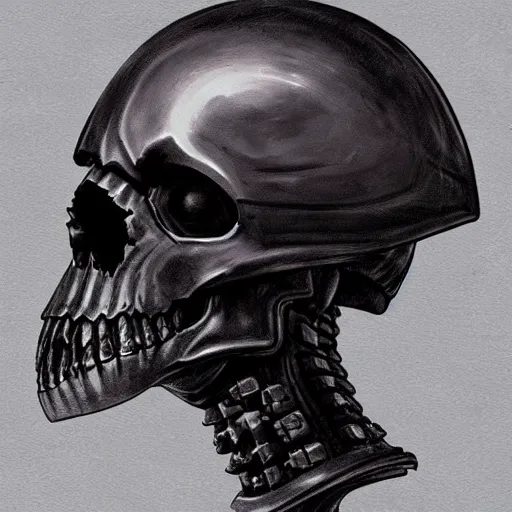 Image similar to grimdark space knight skull helmet, terrifying, grimdark, photorealistic, front view, symmetrical, artstation