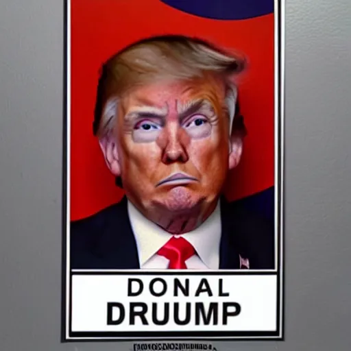 Prompt: donald trump mugshot, sad!