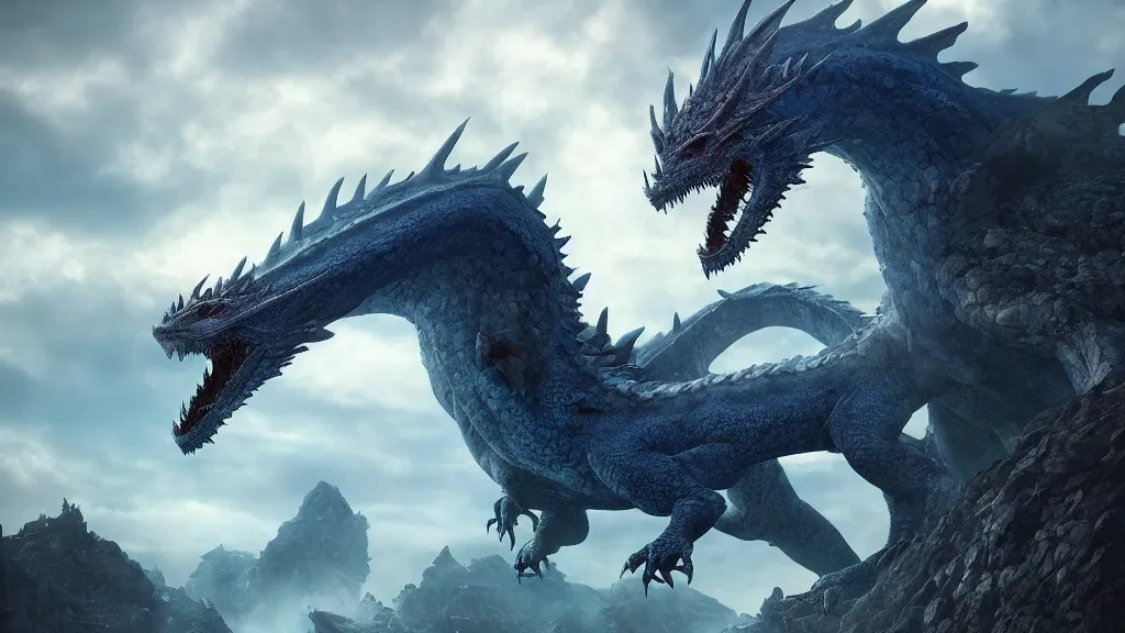 Prompt: a beautiful photographic still of a giant dragon, game of throne style, photorealistic, in a beautiful blue sky, natural light, by marc simonetti, by annie leibowitz, filmic, photography, angry, evil, backlight