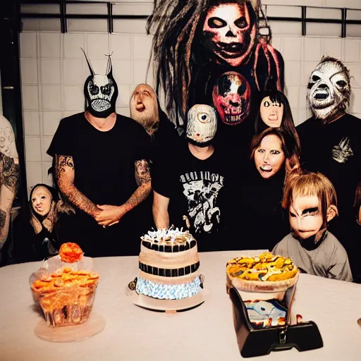 Image similar to Slipknot at a baby shower