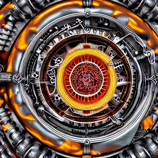 Image similar to realistic detailed image of the inside of a living biomechanical valve body, very intricate colorful masterpiece, hd photo