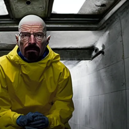 Image similar to Walter white halfway in a sewer