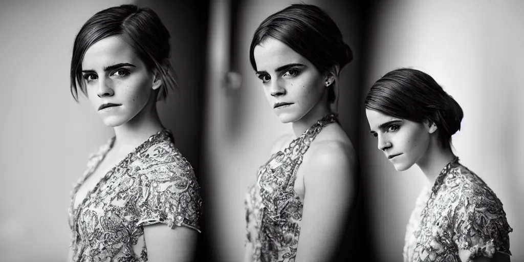 Prompt: Emma Watson portrait baroque room canon 5d mk4