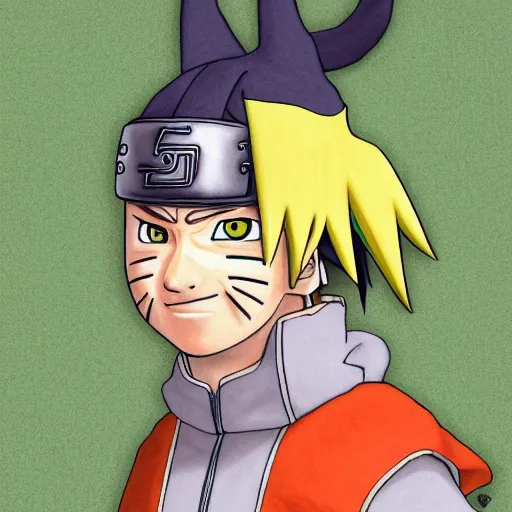Image similar to a highly detailed picture of naruto from naruto drawn as shrek from shrek, high detail 4k hd
