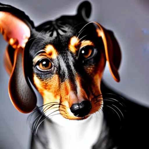 Image similar to a feline dachshund - cat - hybrid, animal photography