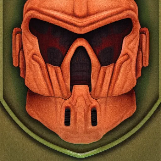Image similar to portrait of doomguy, highly detailed, centered, digital painting