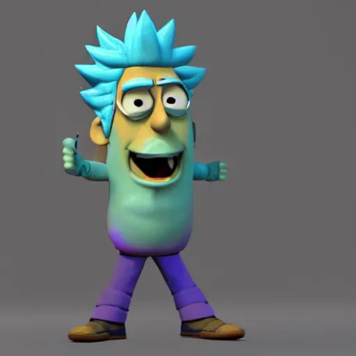 Prompt: Rick Sanchez in a Pixar style, 3D render