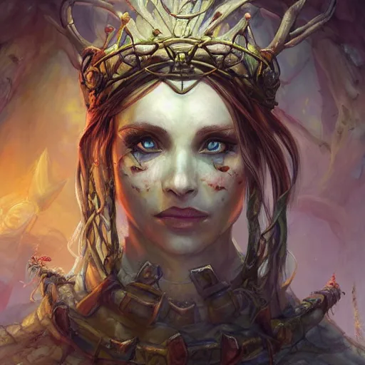 Image similar to beautiful Lady Yggdrasil Queen Portrait Portrait Portrait Planescape Torment Vagrant Story Character Time Druid Face Head Eyes Jordan Grimmer mandy jurgens dave dorman Tamas Medve Todor Hristov Ilya Repin