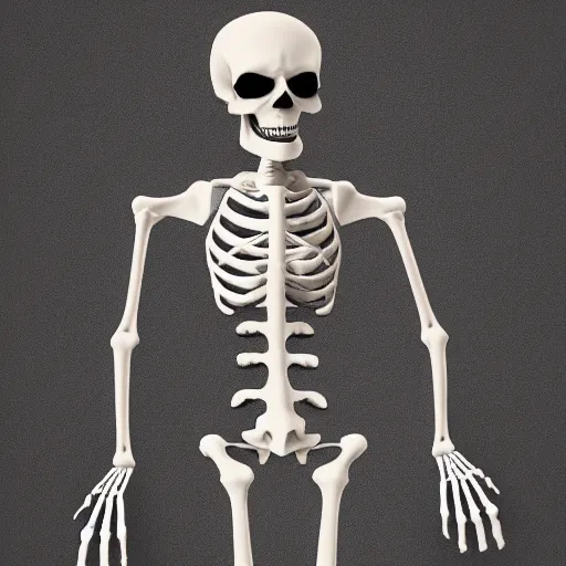 Prompt: skeleton business man, digital art
