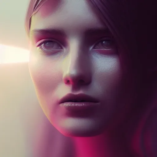 Image similar to portrait art of female angel by alessio albi 8 k ultra realistic, angel wings, lens flare, atmosphere, glow, detailed, intricate, full of colour, cinematic lighting, trending on artstation, 4 k, hyperrealistic, focused, extreme details, unreal engine 5, cinematic, masterpiece